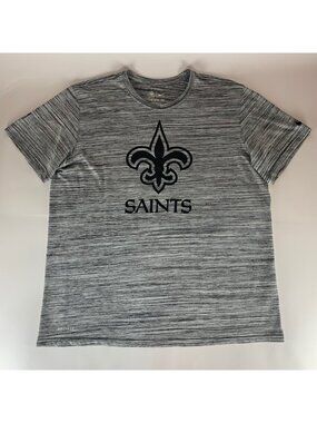 New Orleans Saints NFL Gray Black Nike Dri Fit Athletic Shirt Mens XL